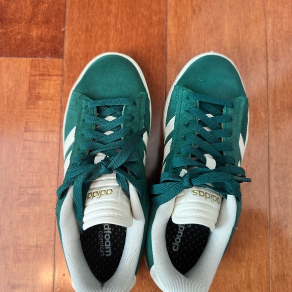 Adidas Men's Forest Green and White Sneakers - Picture 5 of 6